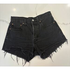 Levi's women's 501 Premium Denim Shorts in Black Size 26